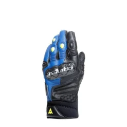 Dainese Carbon 4 Kort Racing Blauw Zwart Fluo Geel -Helstons Winkel dainese carbon 4 short leather gloves racing blue black fluo yellow 1