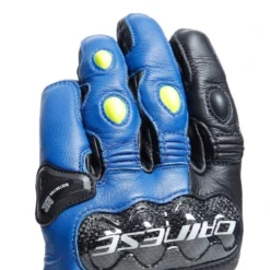 Dainese Carbon 4 Kort Racing Blauw Zwart Fluo Geel -Helstons Winkel dainese carbon 4 short leather gloves racing blue black fluo yellow 6