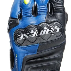 Dainese Carbon 4 Kort Racing Blauw Zwart Fluo Geel -Helstons Winkel dainese carbon 4 short leather gloves racing blue black fluo yellow 7