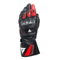 Dainese Druid 4 Leather Gloves Black Lava Red White -Helstons Winkel dainese druid 4 leather gloves black lava red white 2