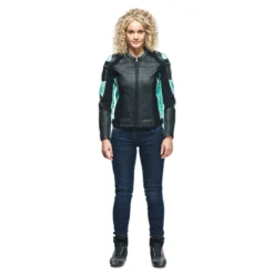 Dainese Racing 4 Lady Leather Jacket Perf. Black Acqua Green 7 Dainese Racing 4 Lady Leather Jacket Perf. Black Acqua Green -Helstons Winkel dainese racing 4 lady leather jacket perf. black acqua green 03