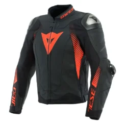 Dainese Super Speed 4 Leather Jacket Black Matt Fluo Red -Helstons Winkel dainese super speed 4 leather jacket black matt fluo red motorcycle jacket 1