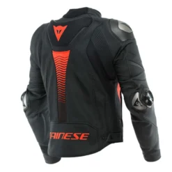Dainese Super Speed 4 Leather Jacket Black Matt Fluo Red -Helstons Winkel dainese super speed 4 leather jacket black matt fluo red motorcycle jacket 2