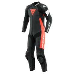 Dainese Tosa 1 Pcs Leather Suit Perf Black Fluo Red White -Helstons Winkel dainese tosa 1 pcs leather suit perf black fluo red white 1