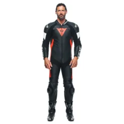Dainese Tosa 1 Pcs Leather Suit Perf Black Fluo Red White -Helstons Winkel dainese tosa 1 pcs leather suit perf black fluo red white 3