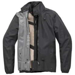 Spidi Insideout Laminated Black Motorcycle Jacket -Helstons Winkel insideout x95 026 over the jacket 02