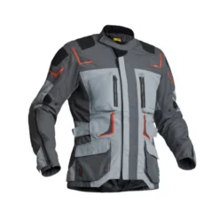 Lindstrands Textile Jacket Myrvik Light Grey Black Orange