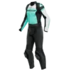 Dainese Mirage Lady Leather 2PCS Suit Black Acqua Green Glacier Gray