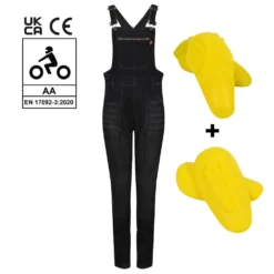 Motogirl Daisy Black Dungaree