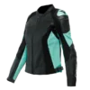 Dainese Racing 4 Lady Leather Jacket Perf. Black Acqua Green