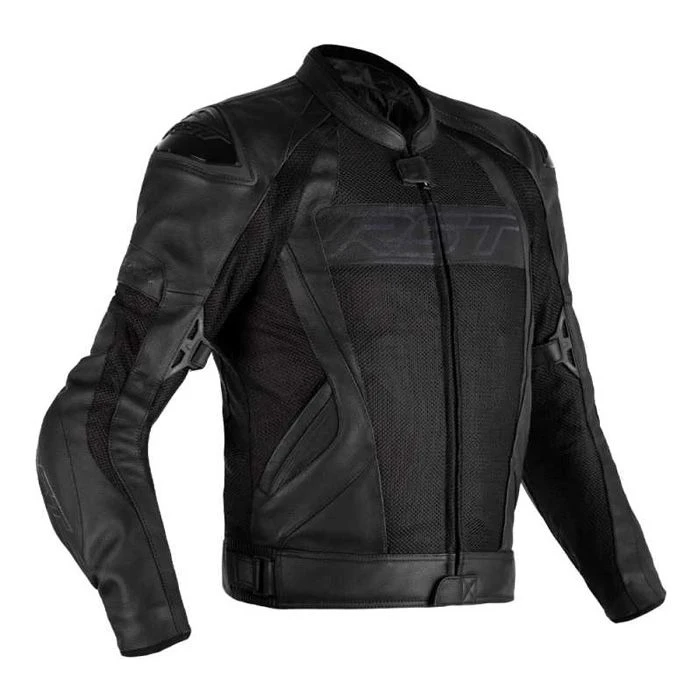RST Tractech Evo 4 Mesh CE Mens Leather Jacket Black Black 1 RST Tractech Evo 4 Mesh CE Mens Leather Jacket Black Black