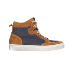 Helstons Kobe Canvas Armalith Leather Gold Blue Shoes